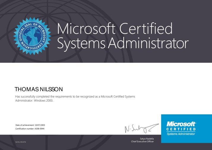 Microsoft Certified Systems Administrator